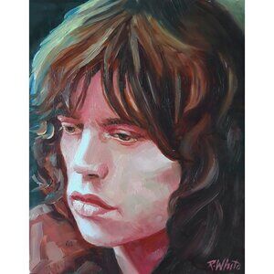 "Classic Mick" Original Oil Painting by Robin White - Oil on Wood Panel 8x10"